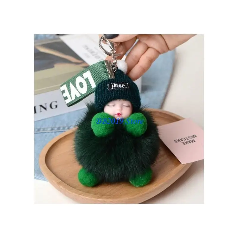 Q0KB Sleeping ของเล่นเด็กพวงกุญแจอุปกรณ์ตกแต่งกระเป๋าเป้สะพายหลังจี้ Soft & น่ารัก