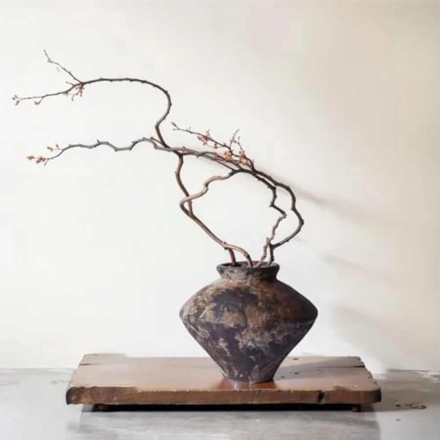 

Ваза Wabi Sabi Rusty Vintage, высокая, в стиле Wabi Sabi, деревенская керамическая ваза для центрального элемента декора, текстурированная керамическая ваза для цветов