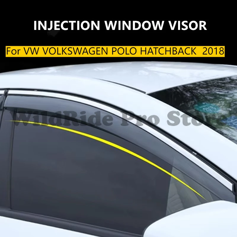 

Car Accessories for VW VOLKSWAGEN POLO HATCHBACK 2018 Car Injection Window Deflectors Weather Rain Sun Shade Guards Vent Visor