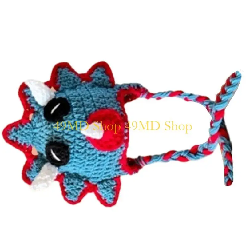 

49MD Стильные напускные шапки с костюмом динозавра, подарок на Хэллоуин, теплая мягкая вязаная шапка