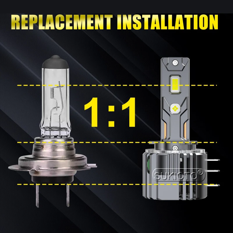 

1 Set H15 LED Headlight Bulb Canbus Plug And Play 6000K White 30000LM High Beam DRL Day Running Lights Error Free 90W Car Bulb