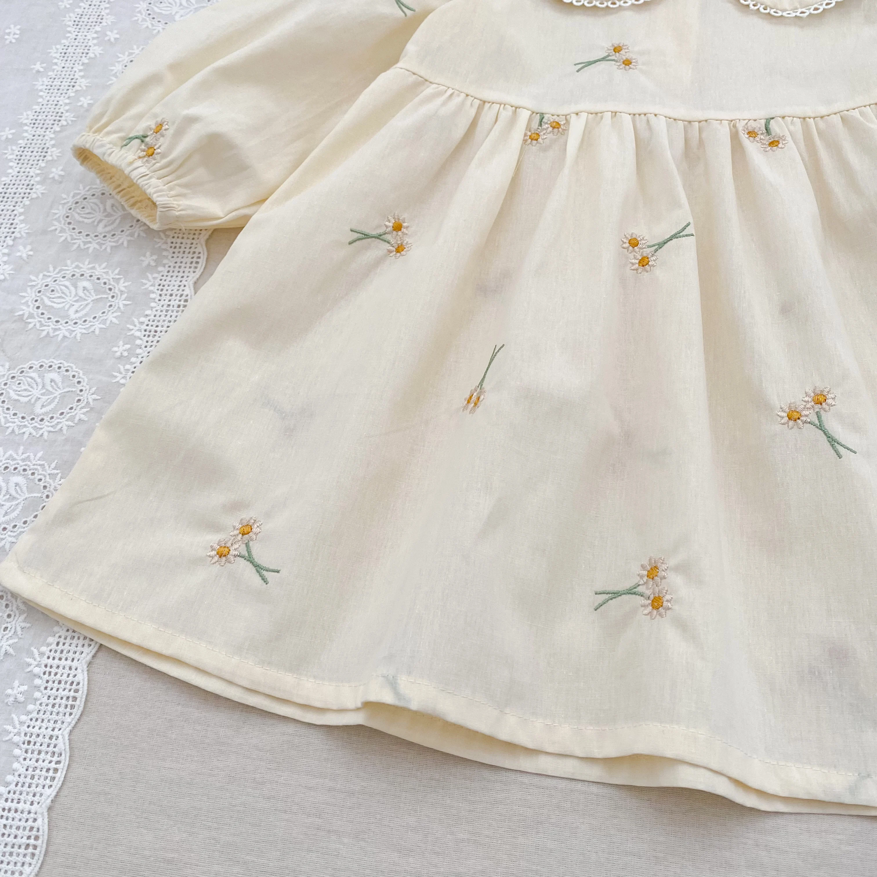 Frühling Kleidung Pastoralen Baby Mädchen Kleid Herbst Stickerei Baumwolle Floral Puppe Kleid Kinder Temperament Prinzessin Mädchen Kleid – Detail 10