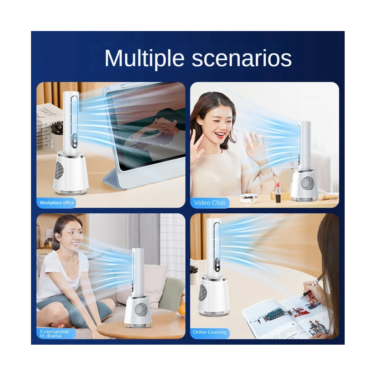 Ventilador de ar condicionado usb ventilador de névoa de água pessoal ventilador de refrigeração de ar sem folhas ventilador de mesa de umidificação de mesa 5 velocidades de vento-hem