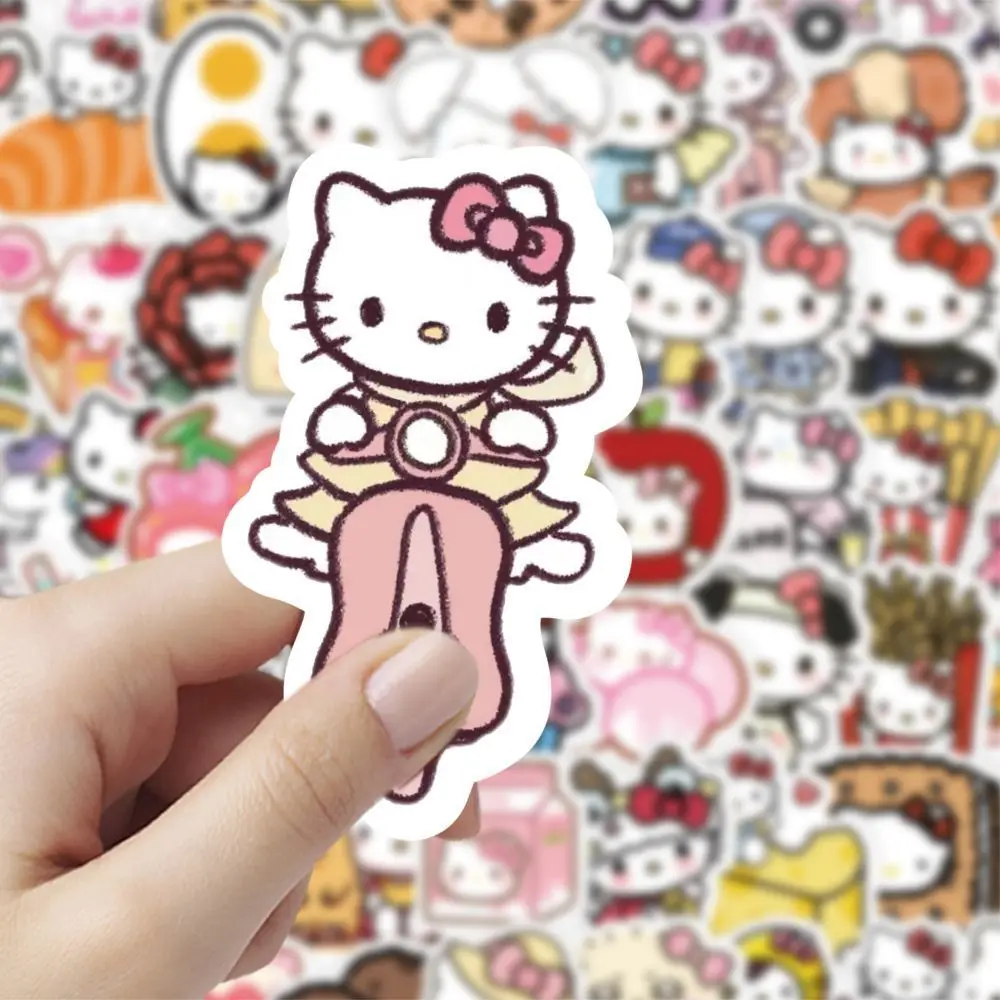 103PCS Sanrio Kawaii cute Hello Kitty notebook mobile phone case computer water cup refrigerator guitar stickers wholesale