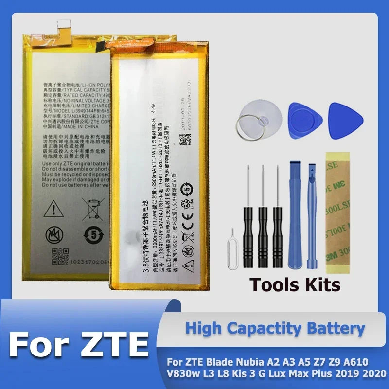 Li3829T44P6hA74140 Li3818T43P3h 695144 Аккумулятор для ZTE Blade A2 A3 L3 A5 L8 G Lux A610 A530 A606 V830w Z7 Z9 Max 2019 2025 Plus Li3829T44P6hA74140 Li3818T43P3h 695144 Аккумулятор для ZTE Blade A2 A3 L3 A5 L8 G Lux A610 A530 A606 V830w Z7 Z9 Max 2019 2025 Plus