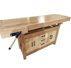 Beech Woodworking Workbench DIY Woodworking Table with Vise and Drawer Home Multifunctional Table with Bench Clamp Heavy Duty