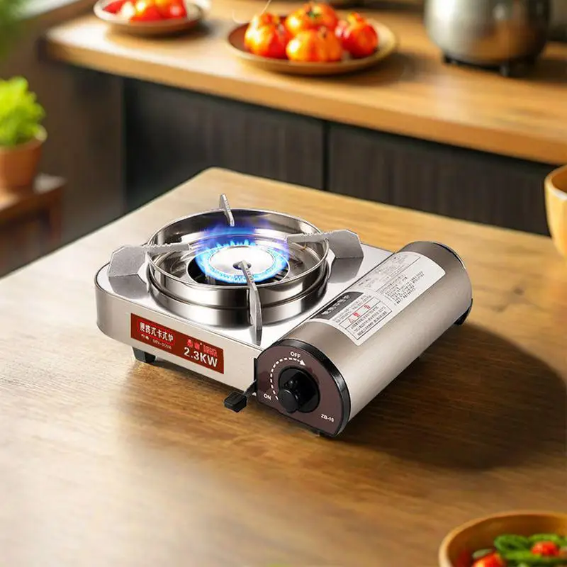 

Camping Gas Stove 2300W Portable Cassette Stove Windproof Barbecue Stove Increased Firepower Convenient without gas tank