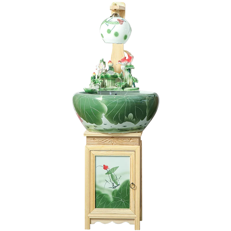 

Ceramic lucky circulation water fountain fish tank living room TV cabinet next to floor ornament