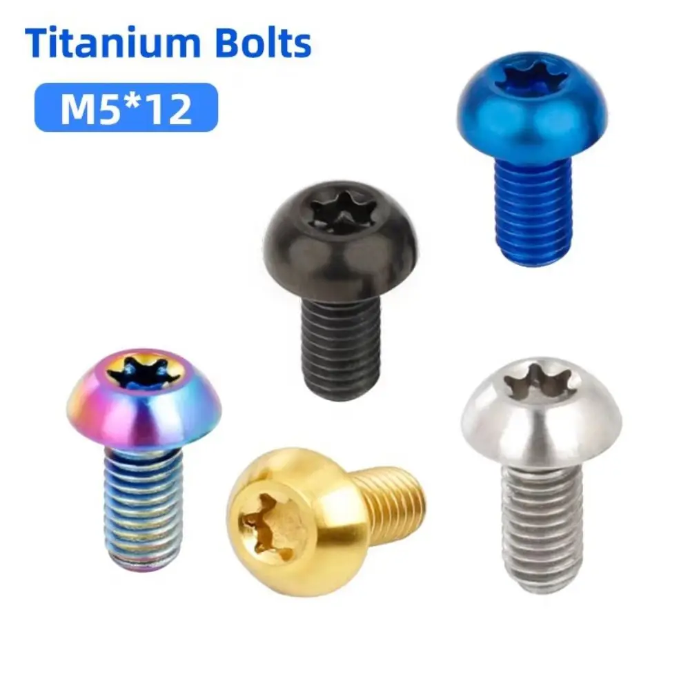 M5x12 Titanium Bolt TC4 Titanium Ultralight Weight Bicycle Braking Disc Screws T25 Torx TC4 Ti Screws Disk Brake Assembly - view 4