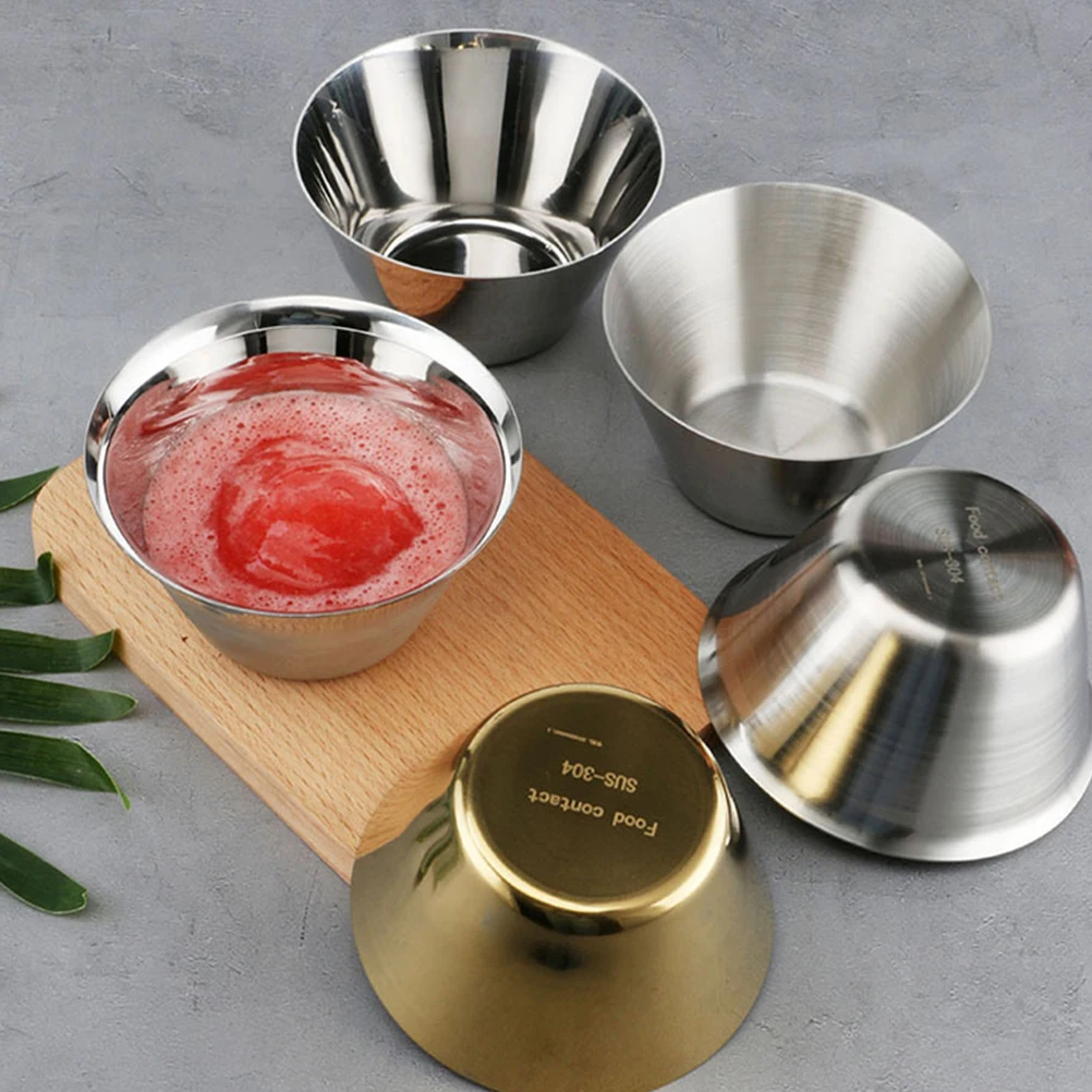 

Stainless Steel Sauce Cup Small Dipping Bowl Fruit Vegetable Kitchen Supplies Non Toxic Anti Corrosion Lightweight Easy Hold