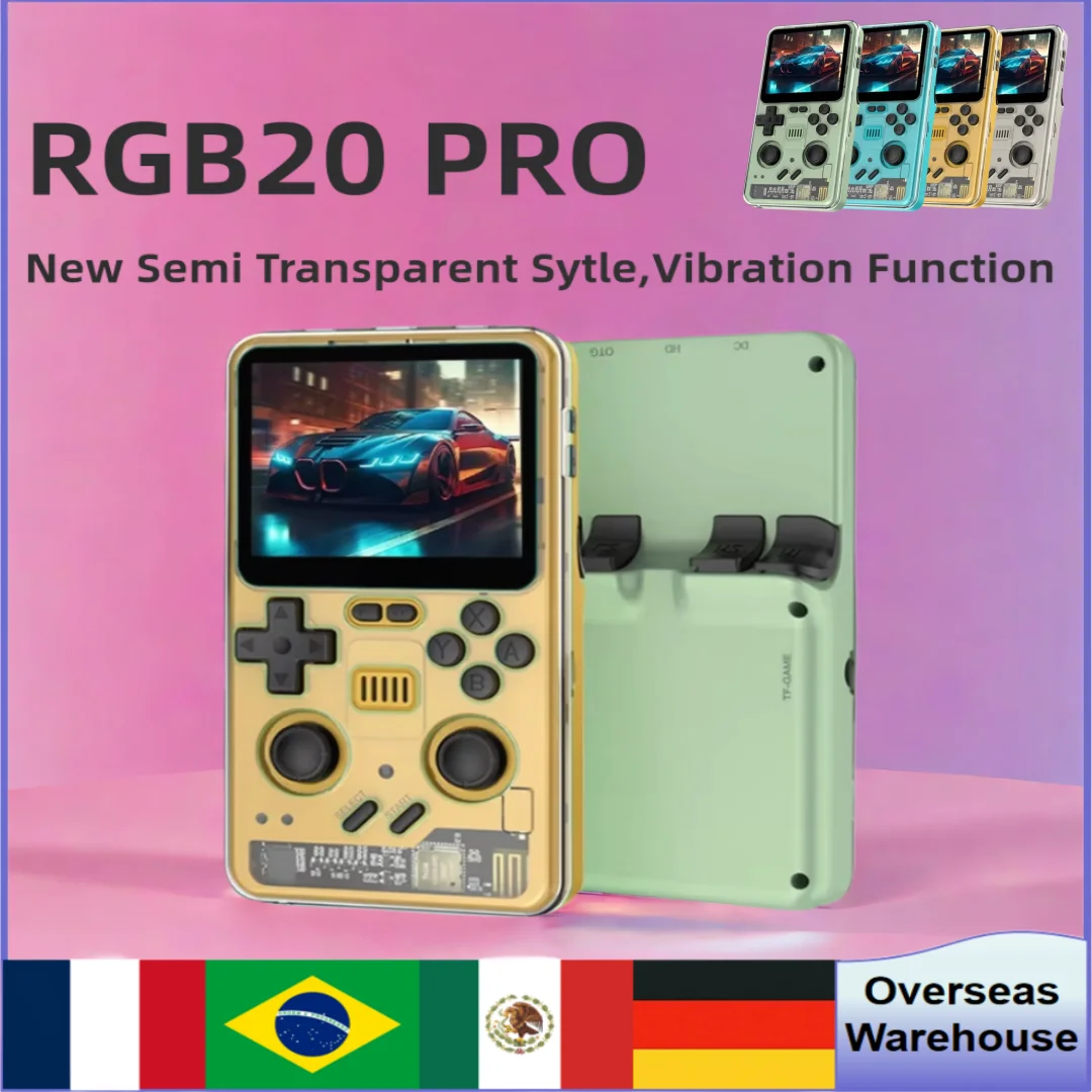 

Powkiddy RGB20 Pro Retro Punk Style Handheld Game Console 3.2 Inch IPS Screen Vibration Function Handheld Player Children's Gift