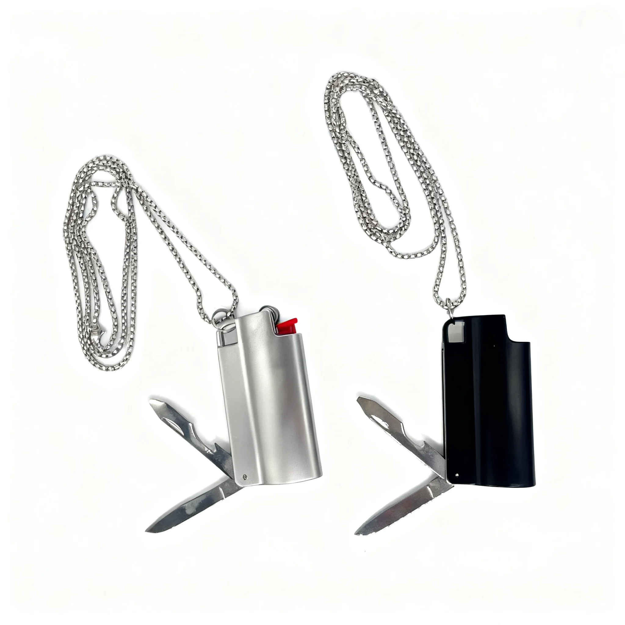 

Multifunctional Metal Lighter Case for BIC Mini/J5 - with Bottle Opener & Folding Knife, Portable Pocket Pouch Sleeve Holder