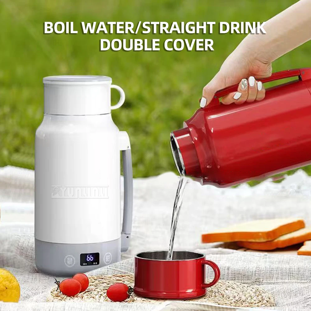 Outdoor 316 Stainless Steel Thermos Kettle Portable 1000ml Large Capacity Hot Water Bottle