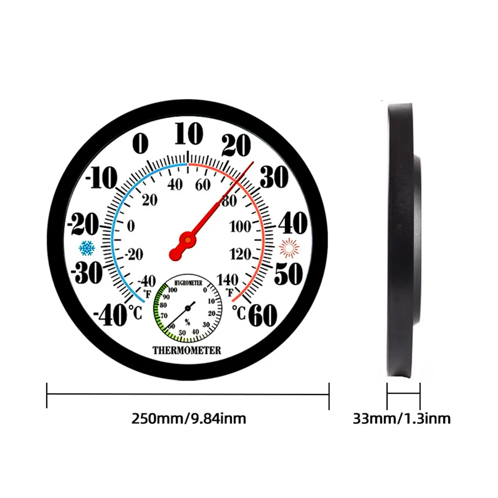 1 Piece 2 In 1 Hygrometer Temperature Humidity Meter Plastic Indoor Outdoor Garden Home Monitoring Tool