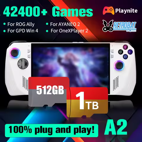 Game Card for ROG Ally/Ayaneo/OnexPlayer/GDP WIN4 Handheld Game Consoles/PC for PS3/PS2/SS/PS1/PSP/DC/MAME Emulators＆42300+Games