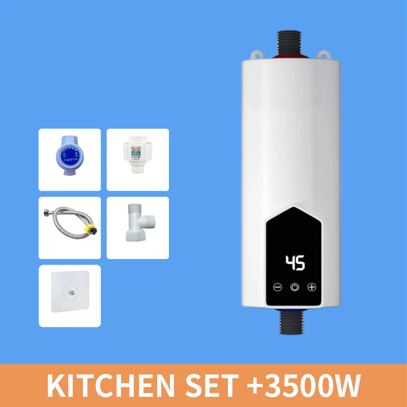 5500W Kitchen Bathroom Instantaneous Electric Water Faucet Heater Instant Tankless Hot Water Tap Heating Machine Shower 110V