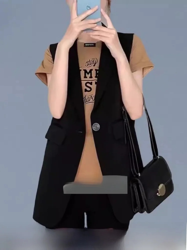 

Женский жилет Ele без подкладки, весенне-летняя верхняя одежда, модный дизайн с V-образным вырезом, стандартная длина