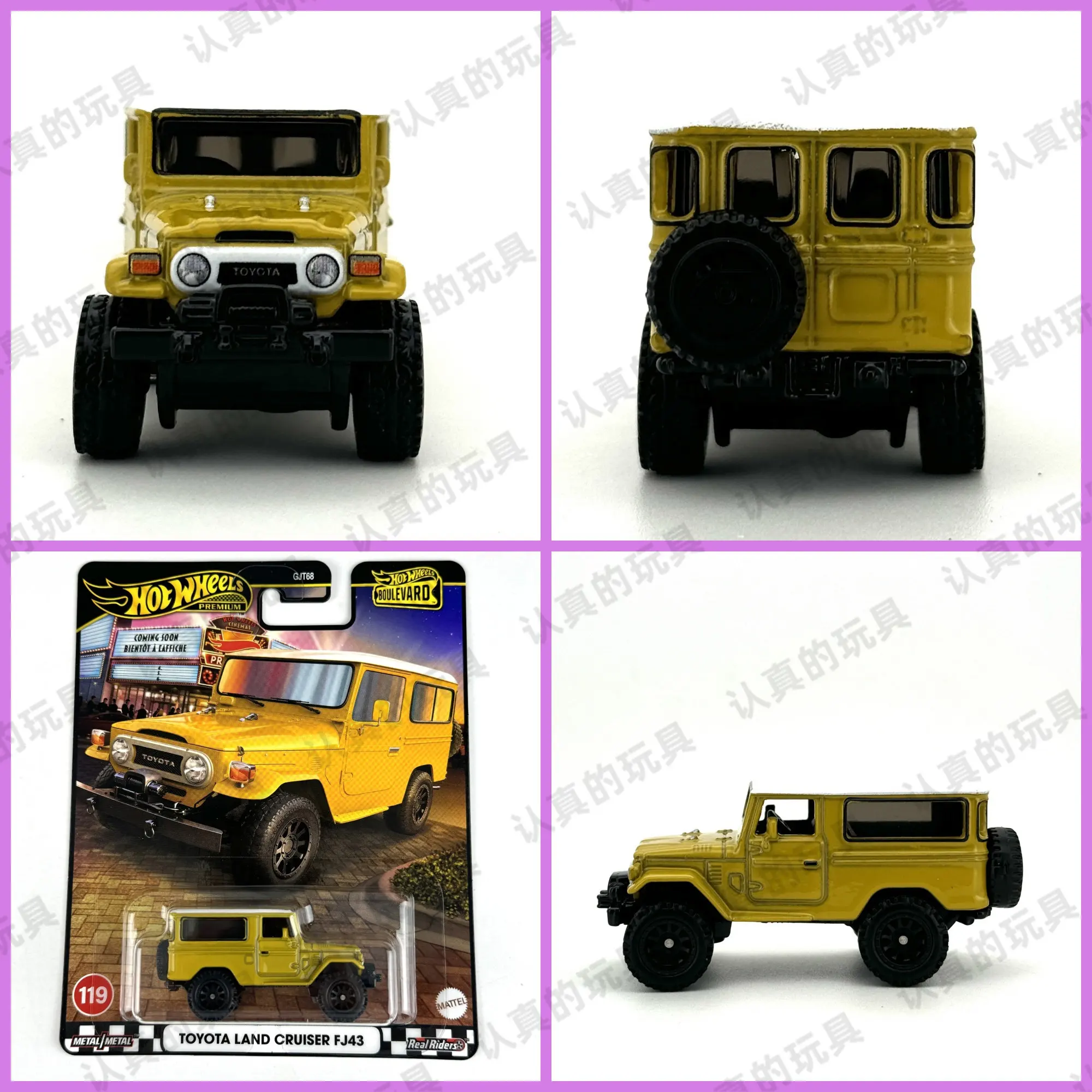 Hotwheels Cars Toys For Holiday Gifts Hot Wheels GJT68 Garden Avenue Iron Bottom Rubber Tire Alloy Toyota TOYOTA LAND CRUISER FJ