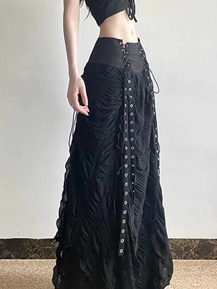 

Skirt Vintage Retro Denim Design Women Summer New Sexy Hot Girl High Waist Slimming Soft Elegant A Line Pleated Short Dress