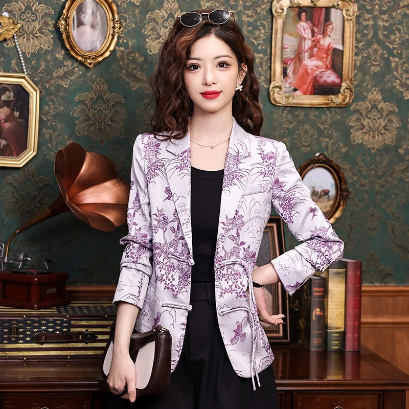 

HIGH STREET Newest 2024 Designer Jacket Women's Long Sleeve Office Lady Jacket Outer Korean Coat