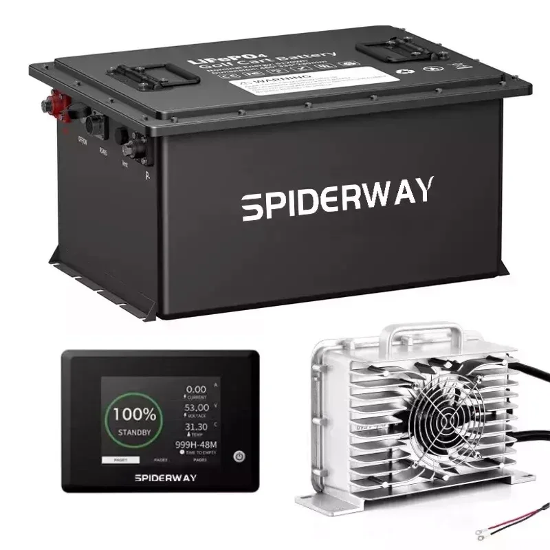 24V(25.6V) 105Ah LiFePO4 Lithium Battery w/ Charger for Marine RV Floor Scrubber, 3500+ Cycle Maintenance-Free Lithium Battery