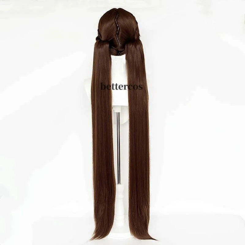 Game Honkai Star Rail Sushang Cosplay Wig Dark Brown Long Heat Resistant Synthetic Hair Anime Party Wig + Wig Cap
