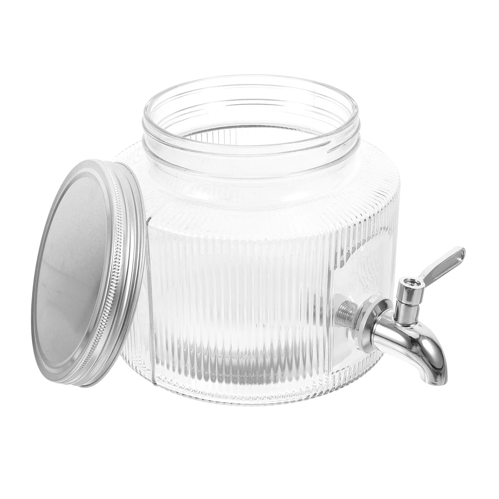 

Glass Beverage Dispenser Large Capacity Water Container for Fridge Juice Tea Lemonade Storage Spigot Multipurpose Use