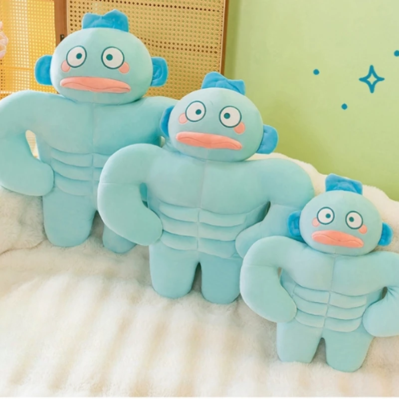 Creative Cute Hangyodon Ugly Fish Stuffed Soft Plush Doll Funny Muscle Sofa Cushion Throw Pillow Toys Children Birthday Gifts