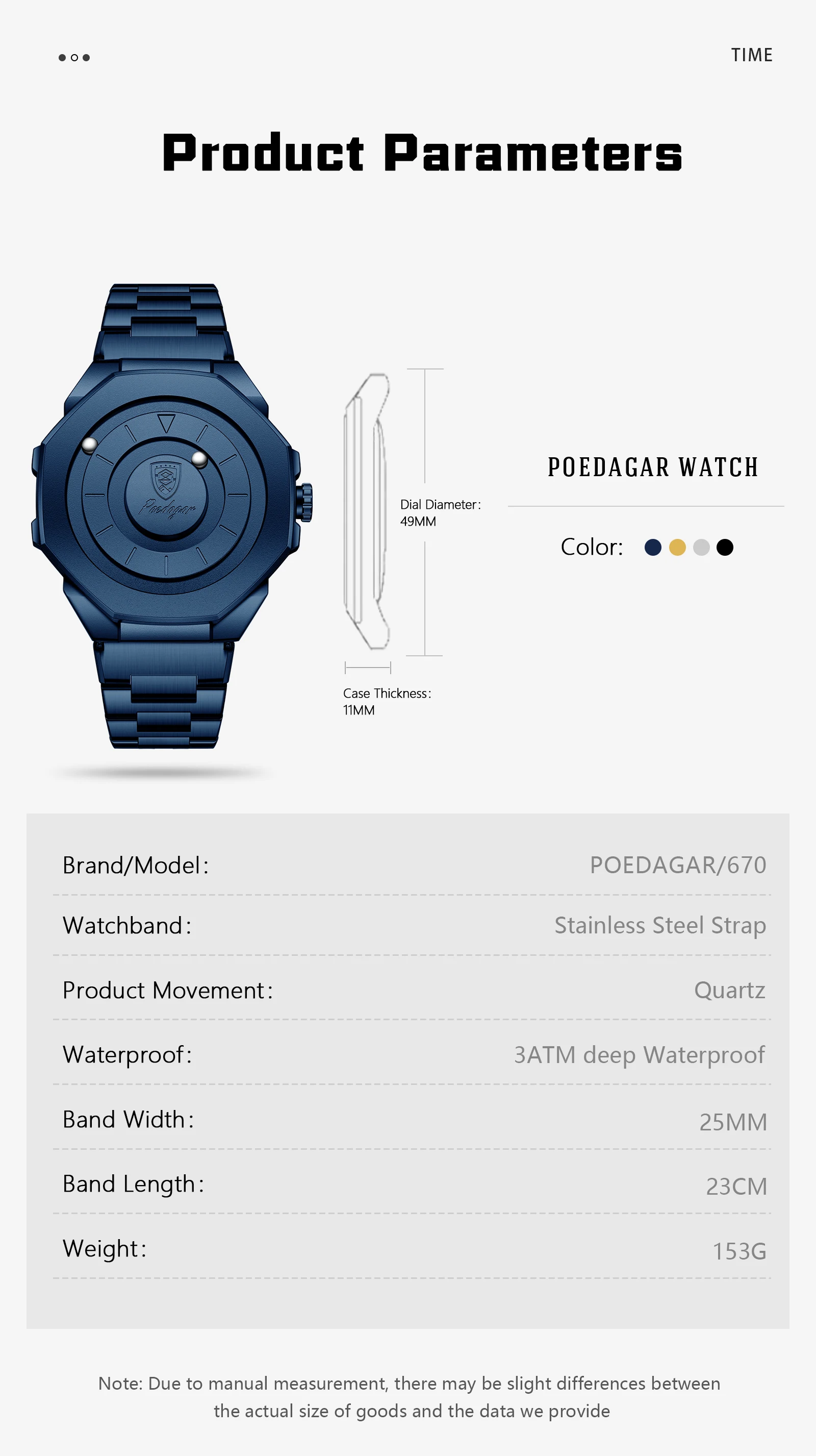 POEDAGAR Top Kreative Herren-Armbanduhr, Modische Wasserdichte Edelstahl-Herrenuhr, Quarz, Neue Business-Herrenuhren, Reloj Hombre – Detail 8
