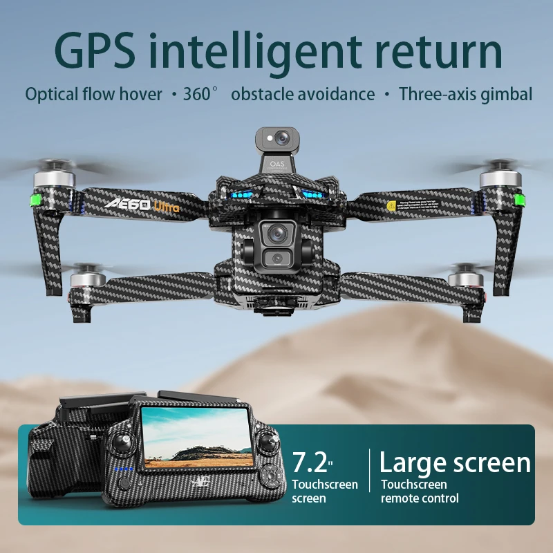

New Ae60 With Touch Screen Professional Aerial Photography Drone Digital Image Transmission Airdrop Gps Remote Control Aircraft