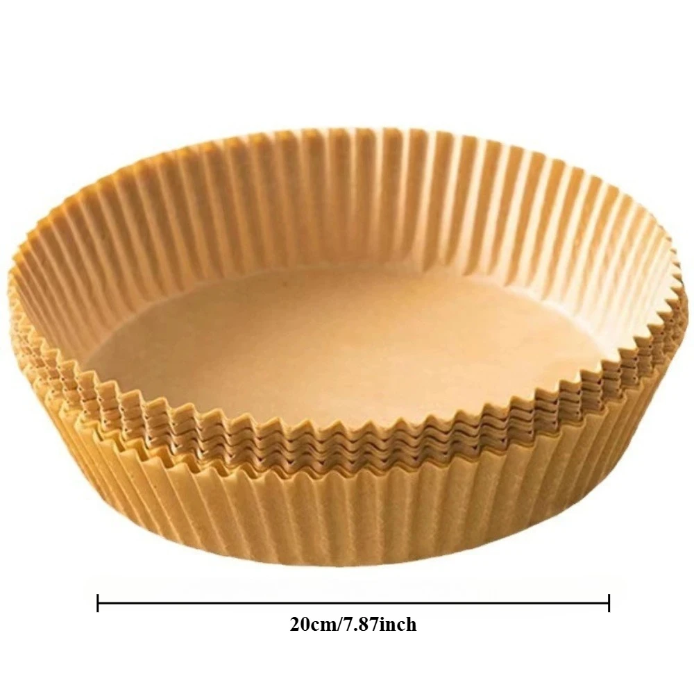 50/100pcs 7.87inch Round Thickened Baking Paper Oil-Proof Baking Paper Sheets Oil-Absorbent Pads air fryer liners