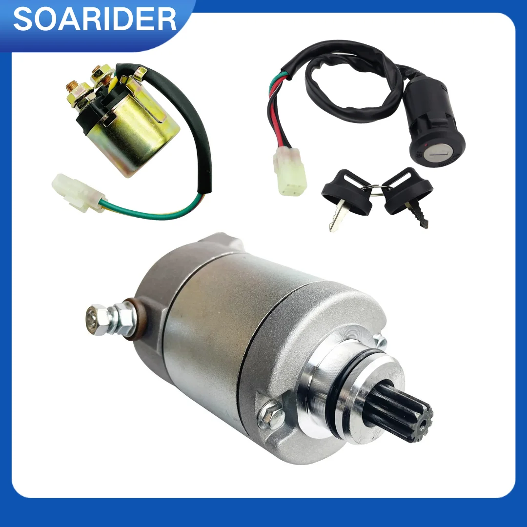 Starter Motor & Solenoid Relay & Ignition Switch Replacement for Honda TRX450ER 2006-2014,31200-HP1-601