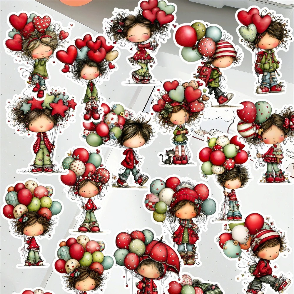 

20Pcs Cute and interesting boy and girl balloons Stationery Stickers Hand-Drawn Paris Daily Life, Planner, Journal Decoration