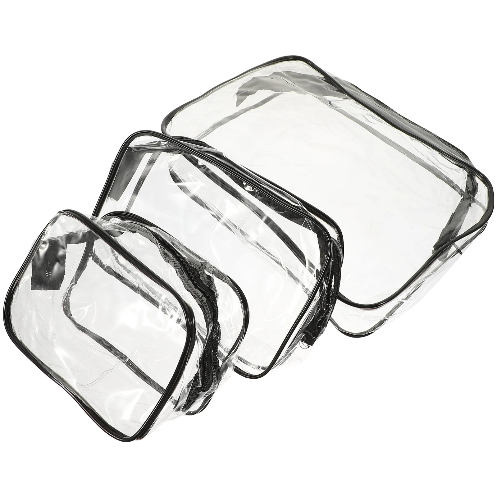 

3 Pcs Transparent Toiletry Bag Pvc Storage Makeup Organizer Portable Travel Bags Personal Wash