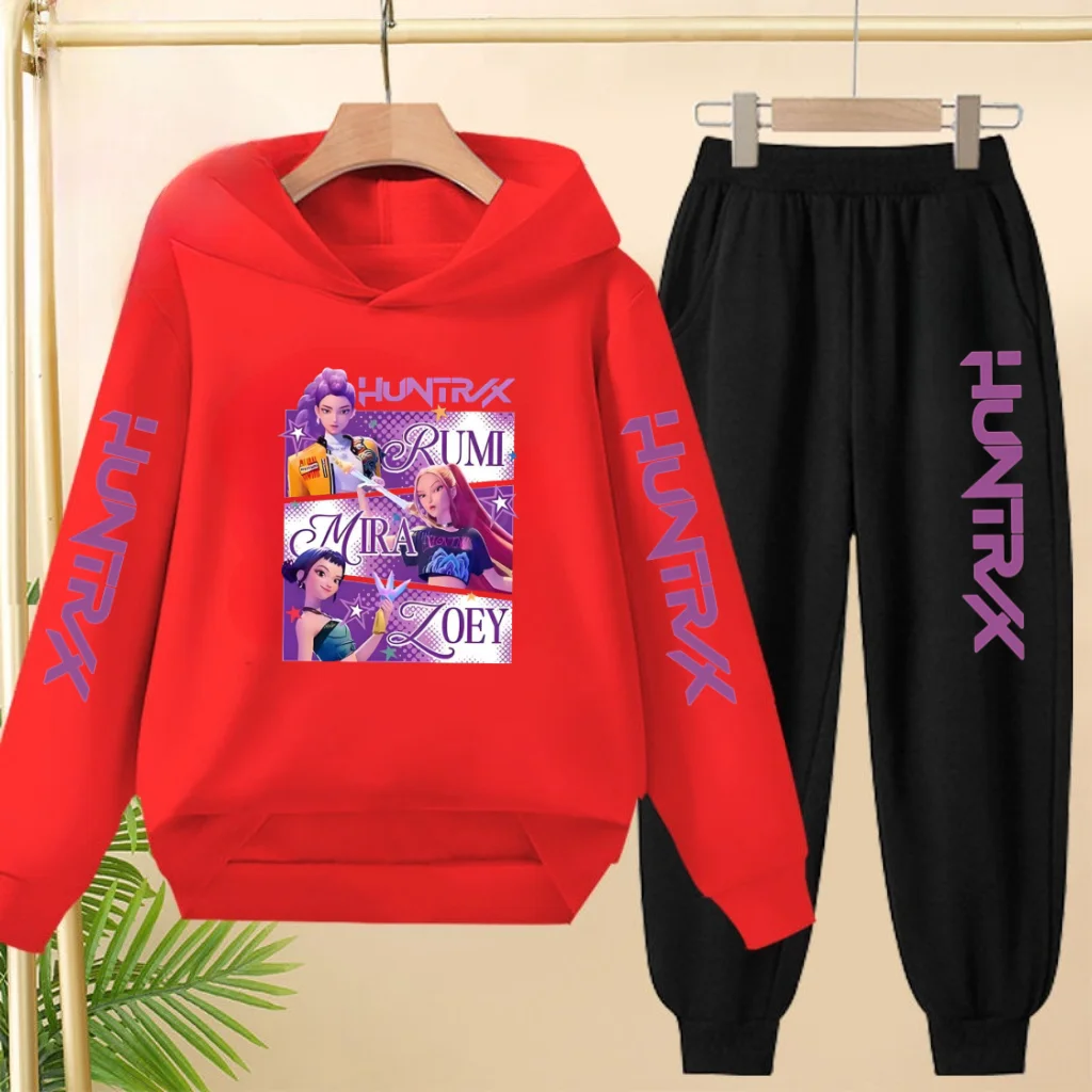 Children Hoodies Golden Korean Wave Girl Group Print Sweatshirts+Pants 2-Piece  Boys Girls Toddler Sports Top 3-12Yrs Casual Set