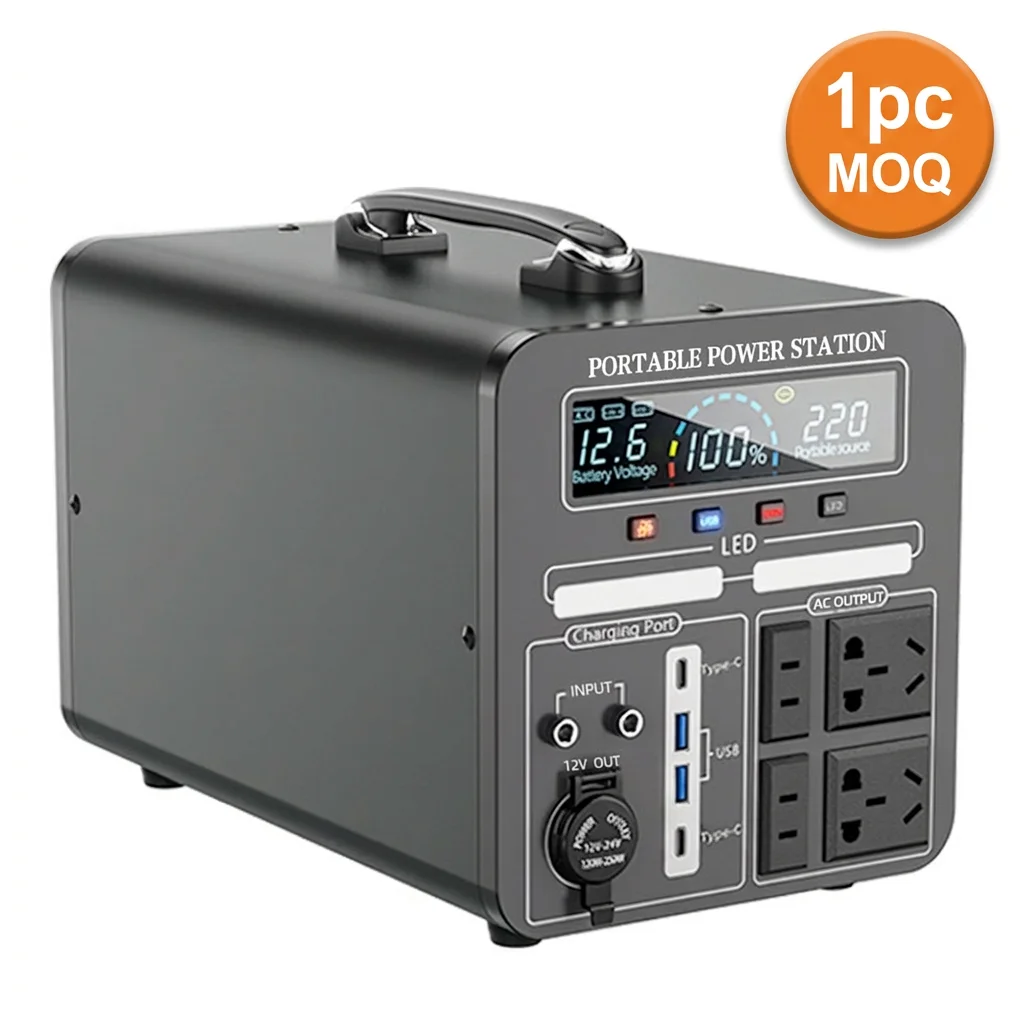 MP7 Portable Power Station 500W-1500W Solar Generator Lithium Ion Battery with 11 Ports & Car Jump Starter for Camping Travel