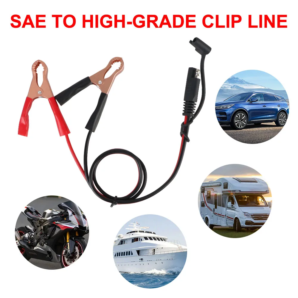 To SAE Quick Disconnect Plug to Alligator Clips Cable 16AWG SAE Quick Adapter Battery Quick Disconnect Alligator Clips 60CM