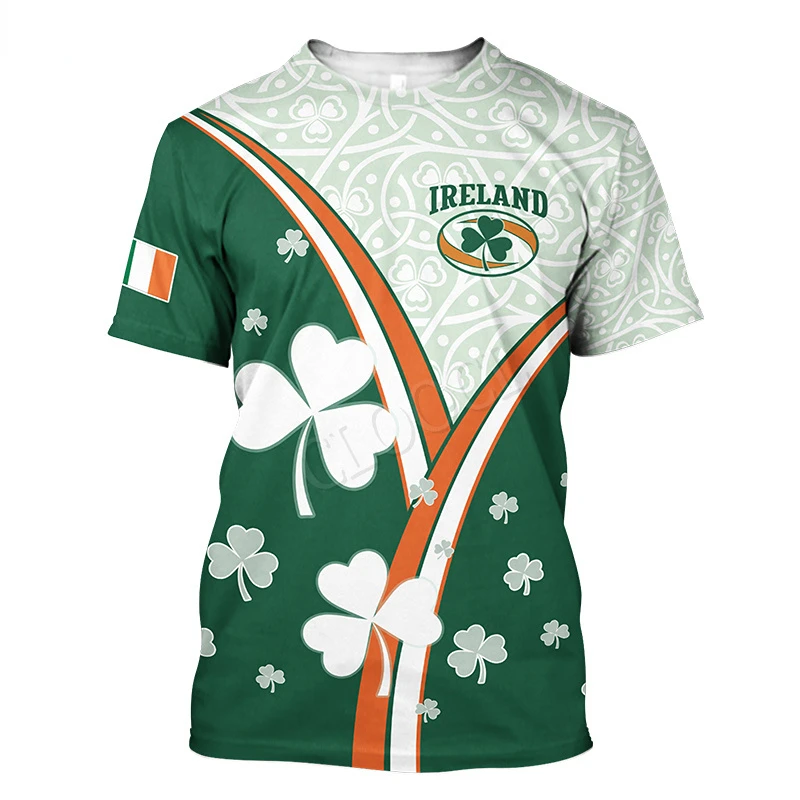 Summer Hx Latest Irish st.patrick day 3d printing Men's Women's Fashion T-shirt Harajuku Clothing Oversized T-shirt Top Drop Shi