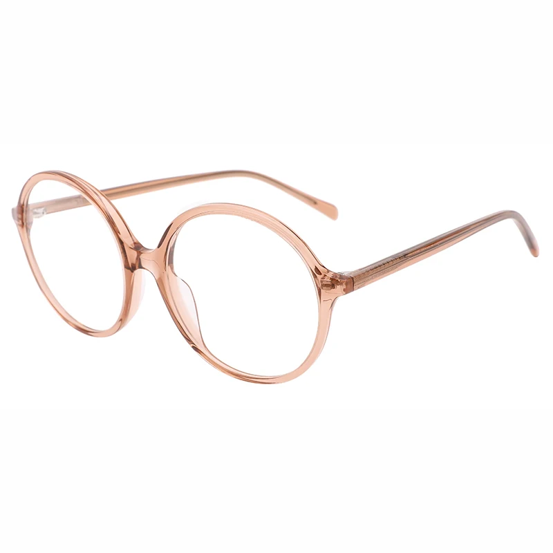 

Kirka Female Eyewear Acetate Cat Eye Shape Optical Frames Cream Color Design Wide Temple Glasses for Ladies&Women WD1495