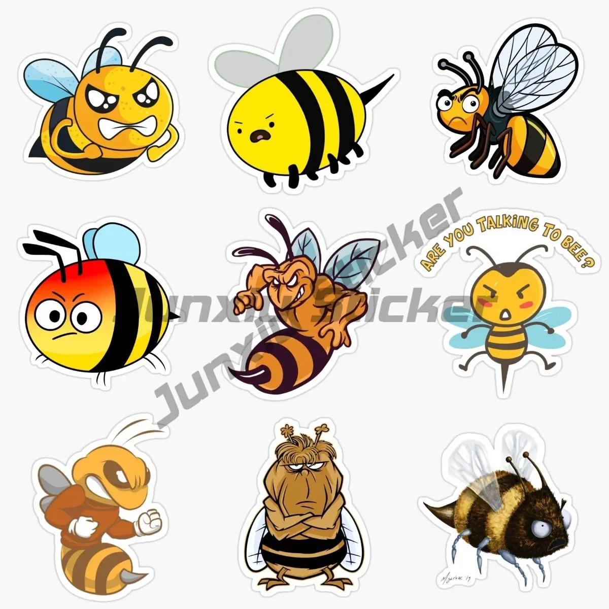 

Cartoon Anime Muscle Bee Sticker for Wall Door Window Helmet Laptop Showcase Car Stickers