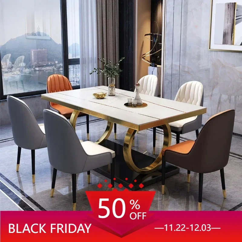 Restaurant Luxury Marble Dining Table Modern Small Household High End Rock Plate Dining Table Chinese Mesa Nordic Home YX50DT