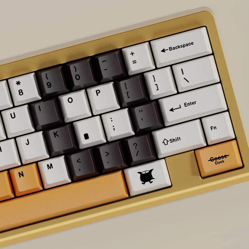 Duck Theme Keycaps PBT Thermal Sublimation Keycaps Cherry Profile Keycaps Split Space Bar for MX Switch Mechanical Keyboard Gift