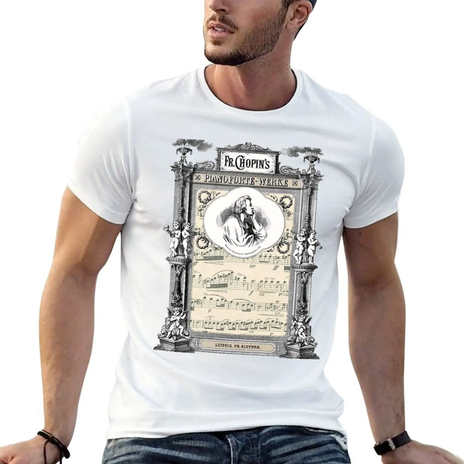 Frederick Chopin Polonaise art T-Shirt man t shirt graphic t shirts for man cotton soft t shirt custom print T-shirt
