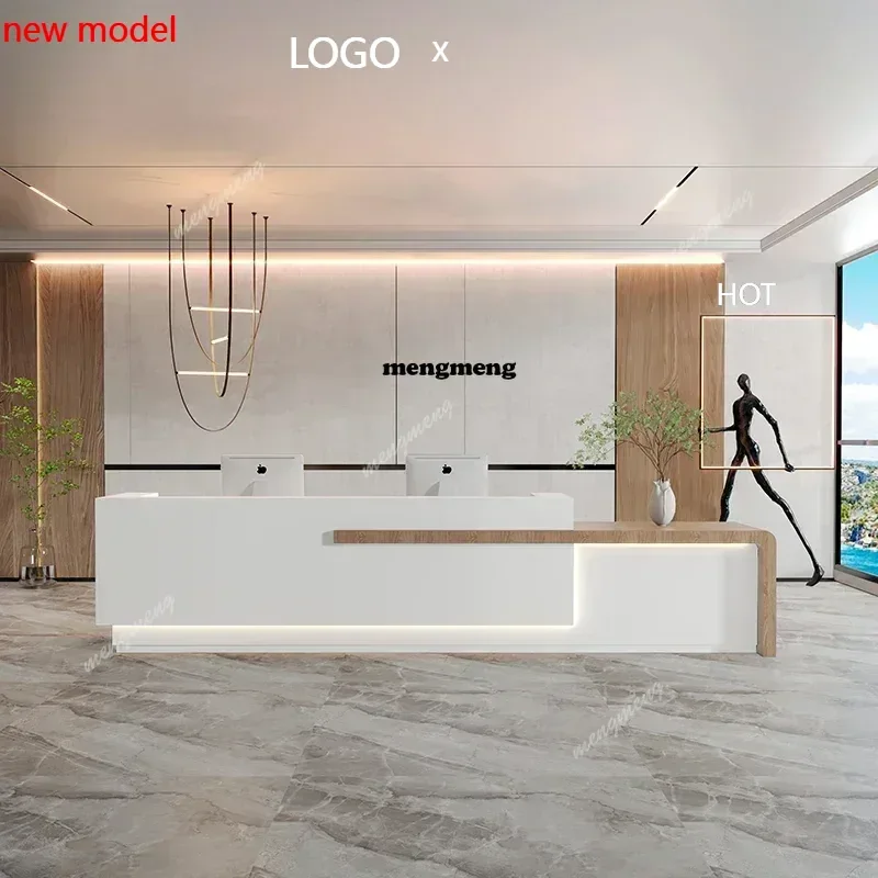 

H132 Display Office Reception Desks Stand Counter Modern Podium Luxury Reception Desks Banco Universal Mostrador Trendy Furnitur