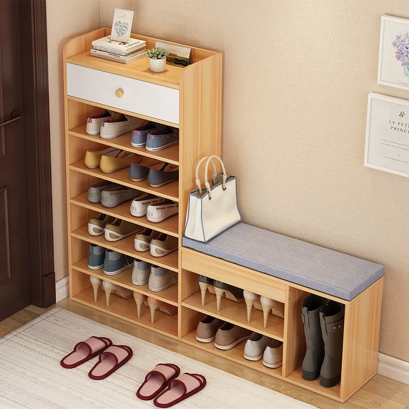 Shoe rack home good-looking door large-capacity foyer cabinet with shoe change stool storage simple locker home shoe cabinet