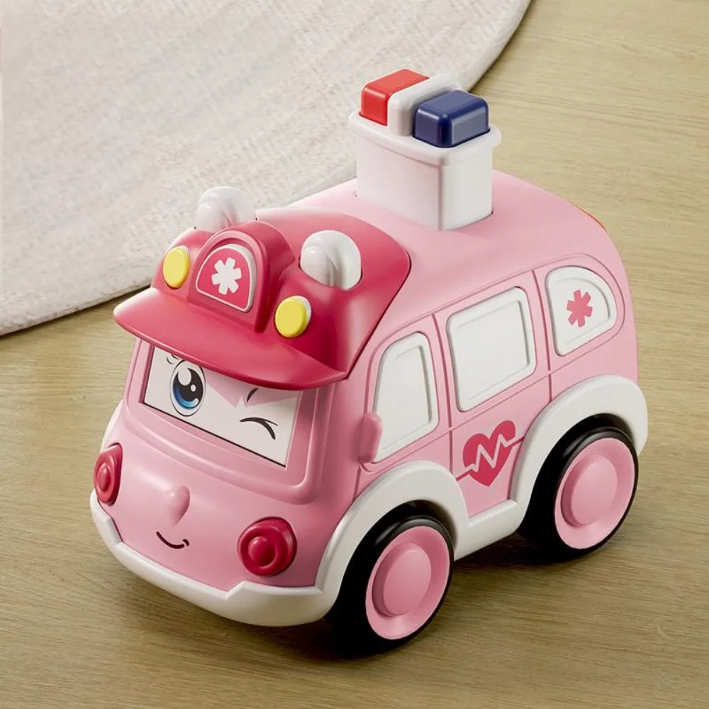 مجموعة ألعاب الأطفال الصغار من Baby Mini Press and Go تتضمن حفارة شاحنة إطفاء إسعاف - هدية للأطفال