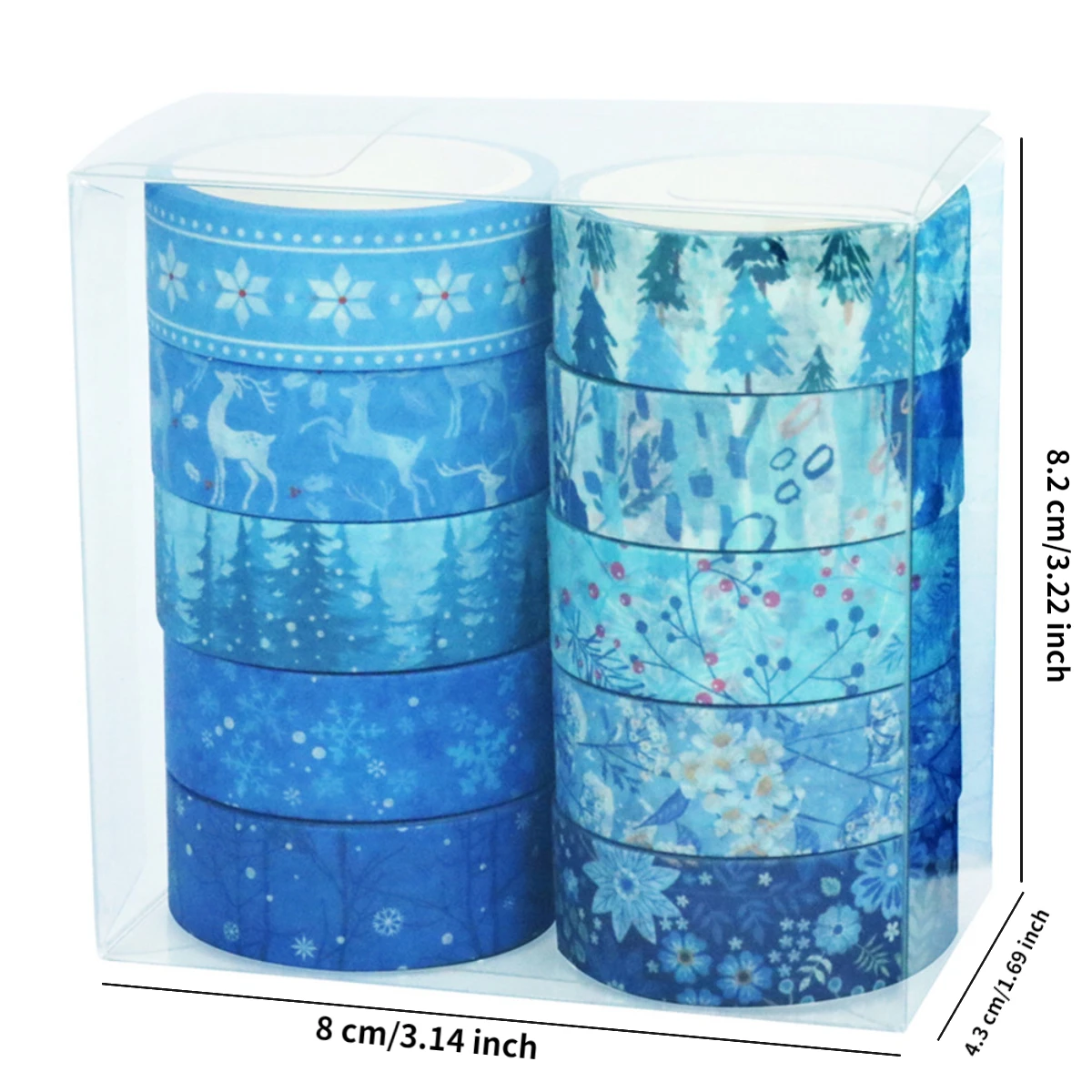 Imagem -05 - Winter Forest Washi Tape Grupo Scrapbooking Faça Você Mesmo Jornal Papelaria Fitas de Mascaramento Arte Deco Suprimentos Etiqueta do Presente 10 Pcs por Conjunto