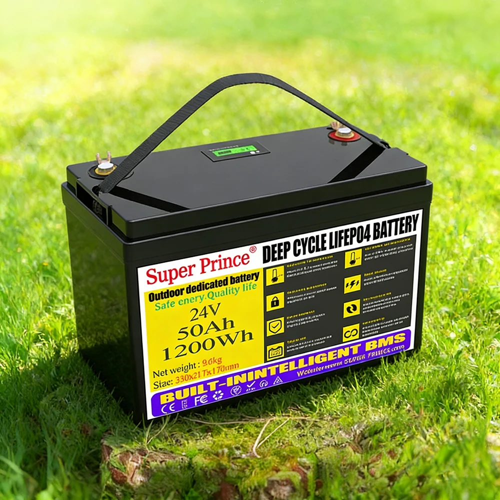 

Actual appearance LiFePO4 32700 24V50Ah Battery has built-in 200A rechargeable Ferrous Lithium Phosphate Solar Off-grid Battery.