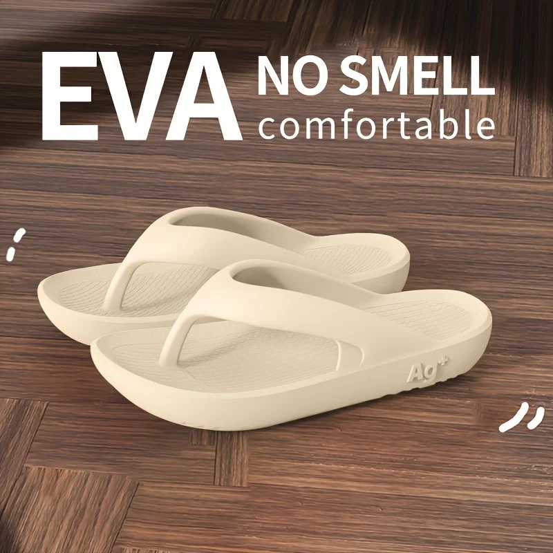 EVA Thong-Slipper für Herren, stoßdämpfend, dicke Sohle, für drinnen und draußen, Strand-Flip-Flops – Detail 5