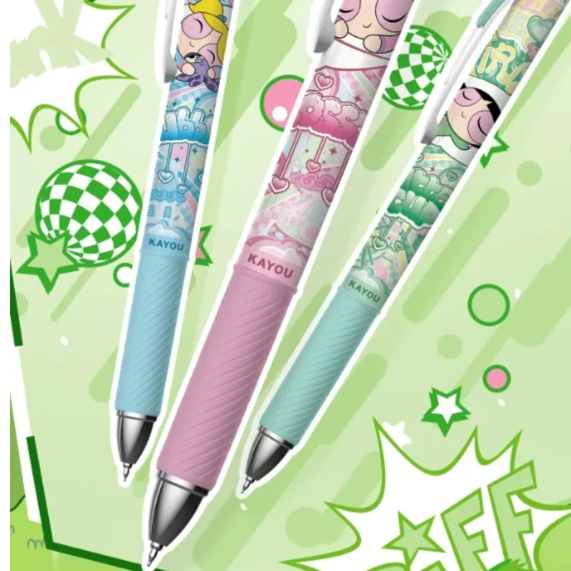 Bolígrafo de Gel Oficial Kayou Las Chicas Superpoderosas, Serie Vital Notes Energetic, Tinta Negra, Artículos de Papelería de Anime, Regalo para Festivales